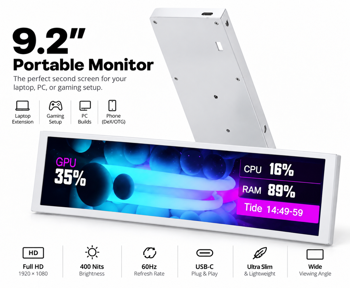 VYRO Pulse™ — 9.16" PC Display Screen