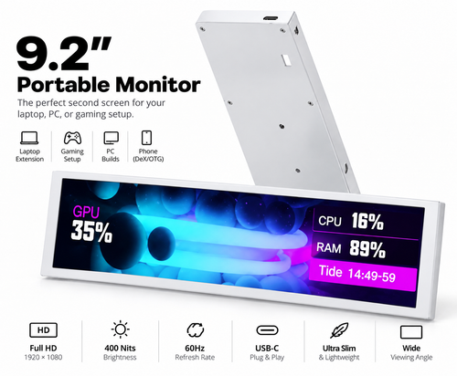 VYRO Pulse™ — 9.16" PC Display Screen