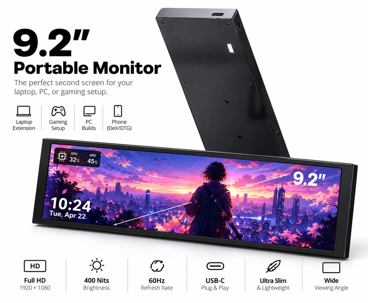 VYRO Pulse™ — 9.16" PC Display Screen